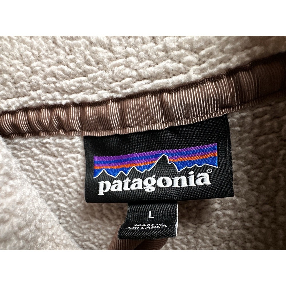 Patagonia Sherpa Jacket Womens Large Beige Fleece Long Sleeve Fleece Coat F2022 - Picture 6 of 15